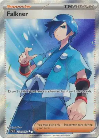 Falkner Pokemon card from Paldea Evolved