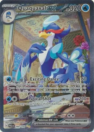 Quaquaval ex Pokemon card from Paldea Evolved