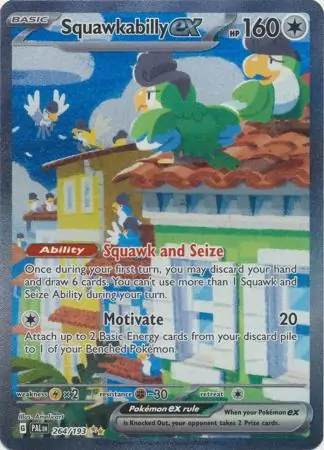 Squawkabilly ex Pokemon card from Paldea Evolved