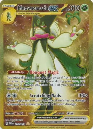 Meowscarada ex Pokemon card from Paldea Evolved
