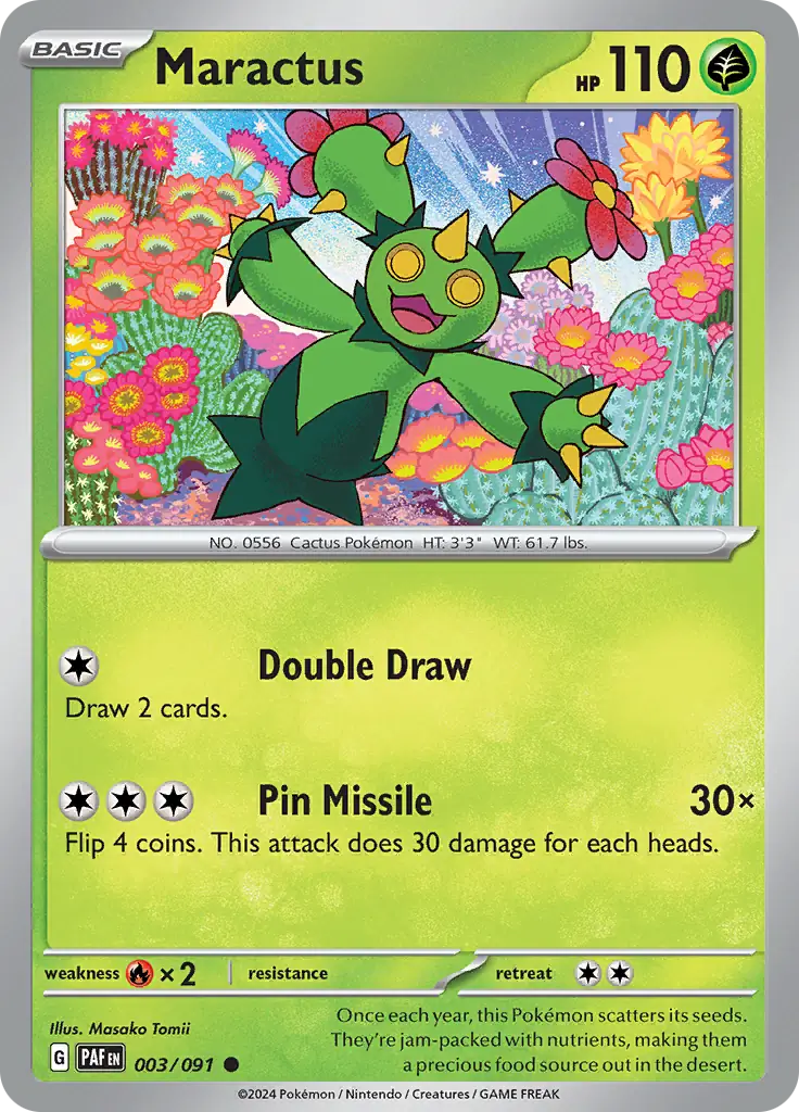 Maractus Pokemon card from Paldean Fates
