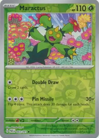 Maractus Reverse Holo Pokemon card from Paldean Fates