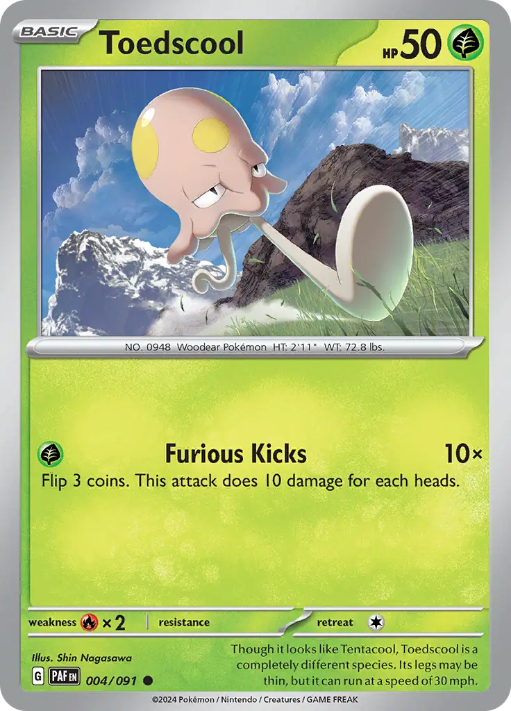Toedscool Pokemon card from Paldean Fates