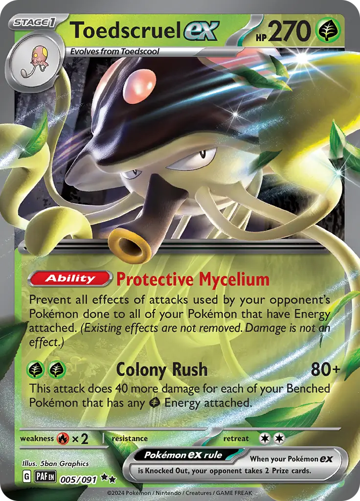Toedscruel Pokemon card from Paldean Fates