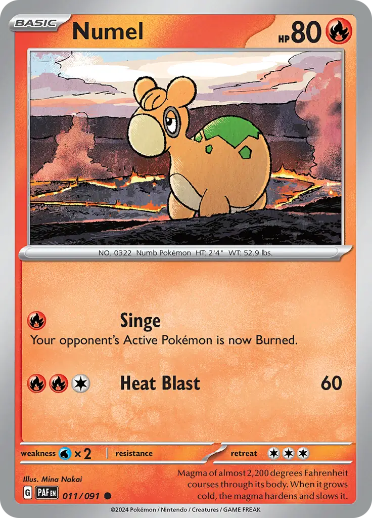 Numel Pokemon card from Paldean Fates