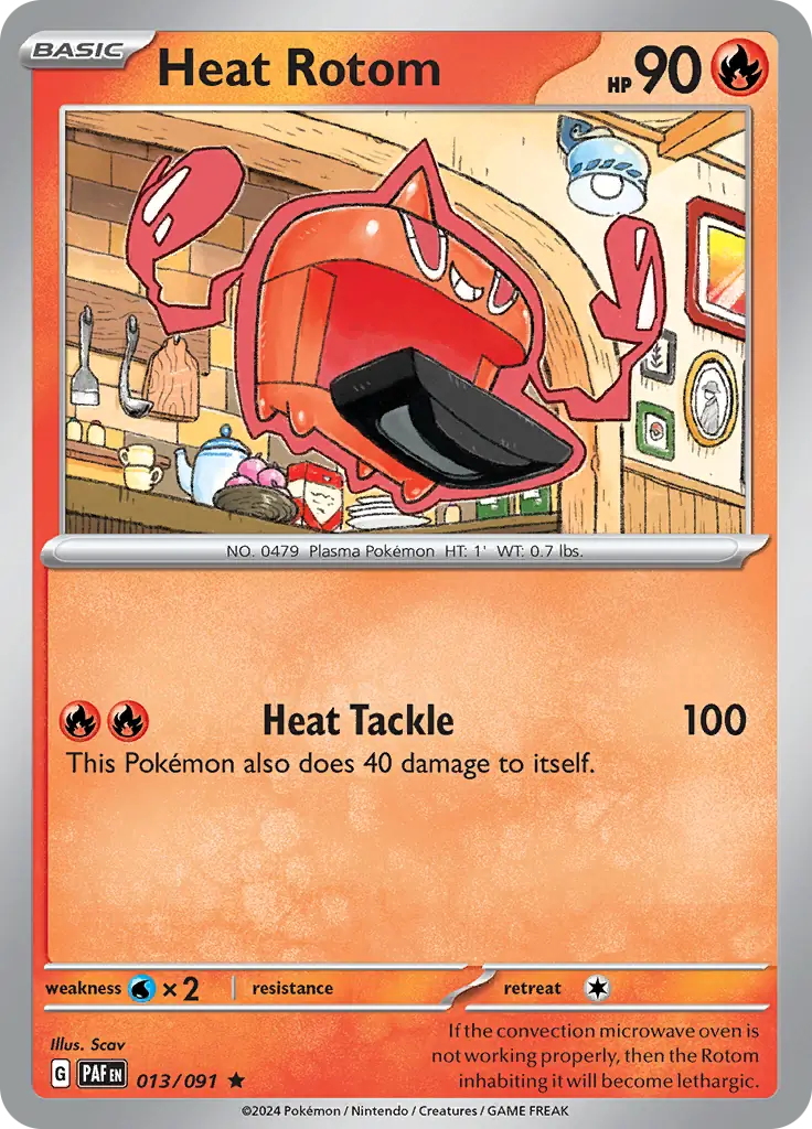 Heat Rotom Pokemon card from Paldean Fates