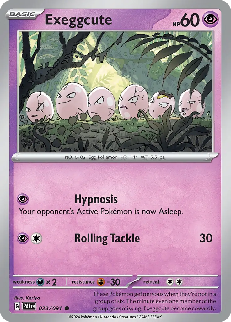 Exeggcute Pokemon card from Paldean Fates