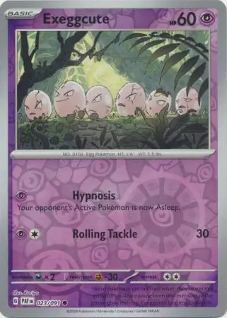 Exeggcute Reverse Holo Pokemon card from Paldean Fates