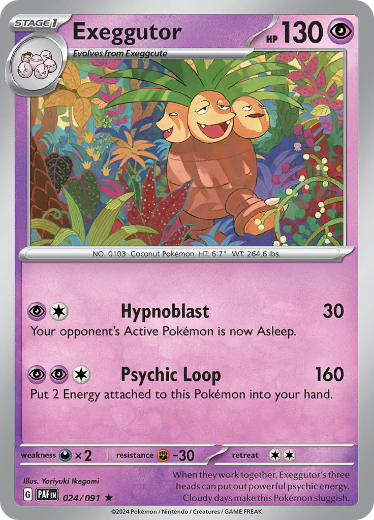 Exeggutor Pokemon card from Paldean Fates
