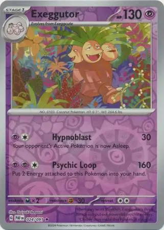 Exeggutor Reverse Holo Pokemon card from Paldean Fates