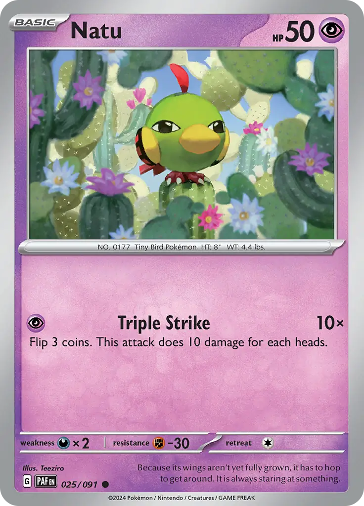 Natu Pokemon card from Paldean Fates