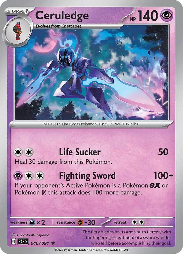 Ceruledge Pokemon card from Paldean Fates