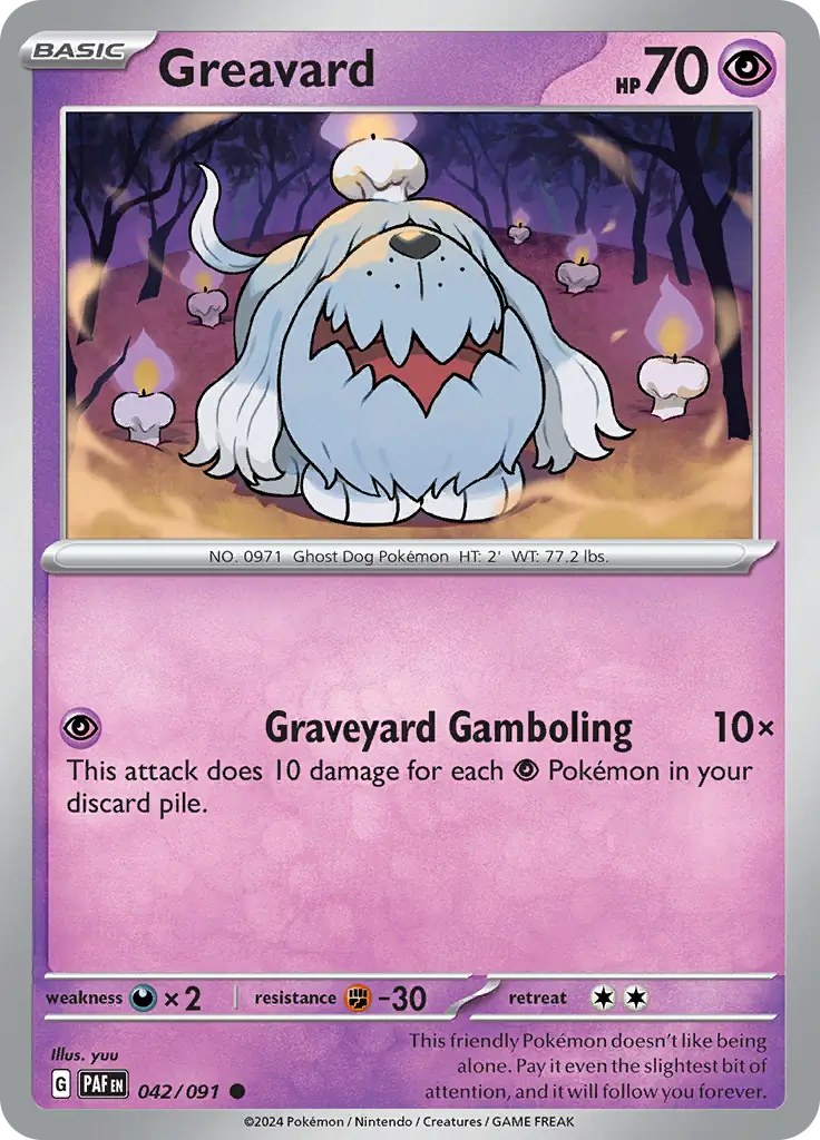 Greavard Pokemon card from Paldean Fates