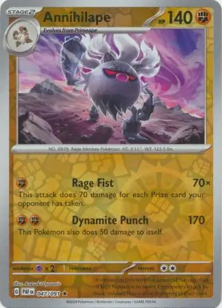 Annihilape Reverse Holo Pokemon card from Paldean Fates