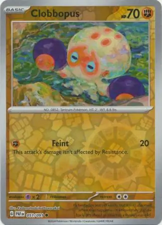 Clobbopus Reverse Holo Pokemon card from Paldean Fates