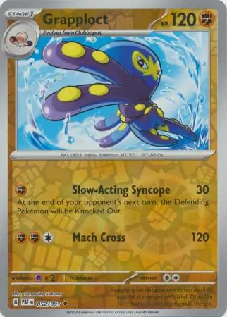 Grapploct Reverse Holo Pokemon card from Paldean Fates