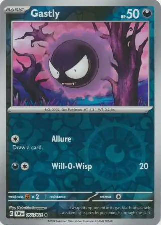 Gastly Reverse Holo Pokemon card from Paldean Fates