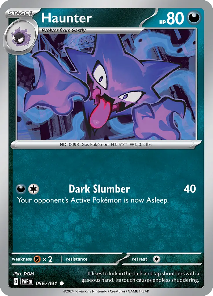 Haunter Pokemon card from Paldean Fates