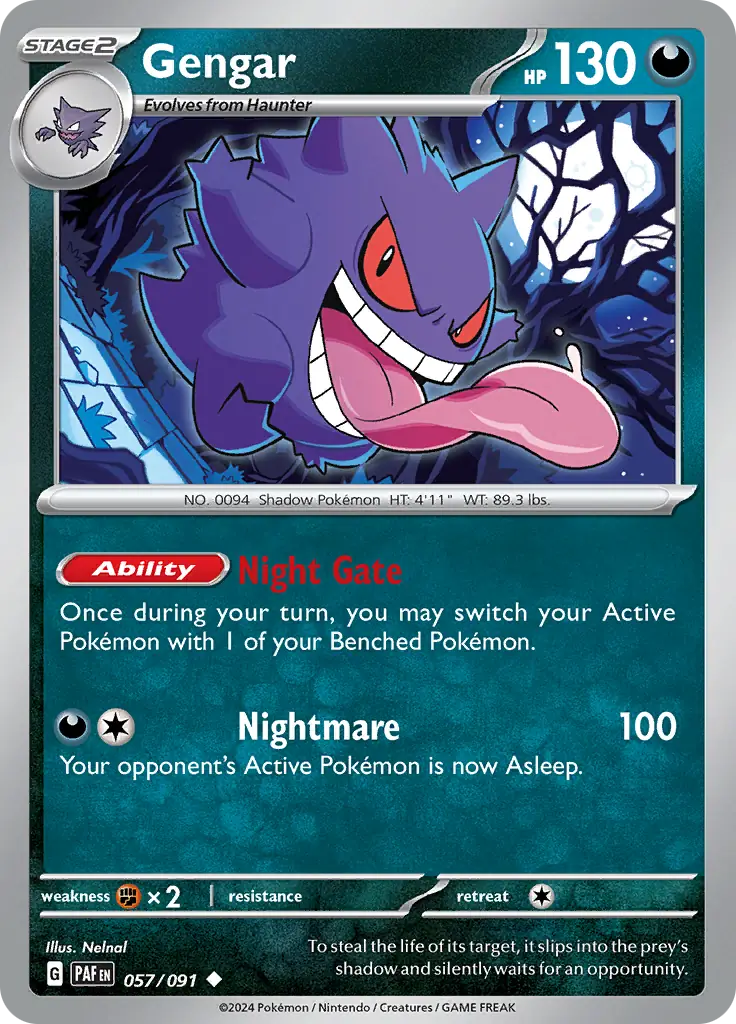 Gengar Pokemon card from Paldean Fates