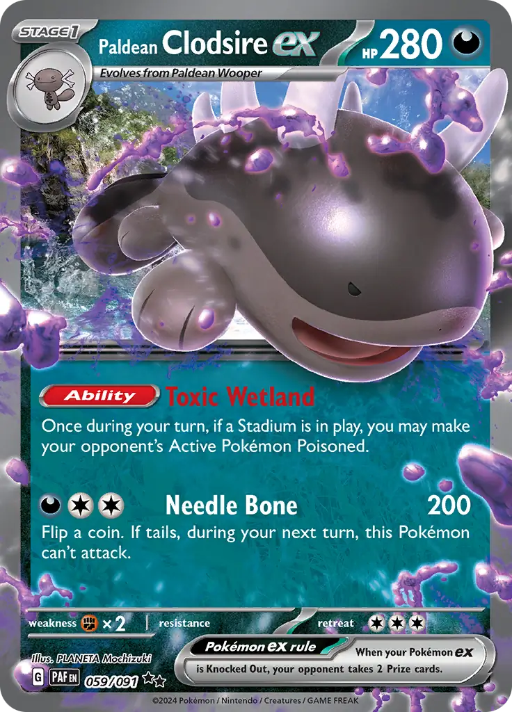 Paldean Clodsire Pokemon card from Paldean Fates