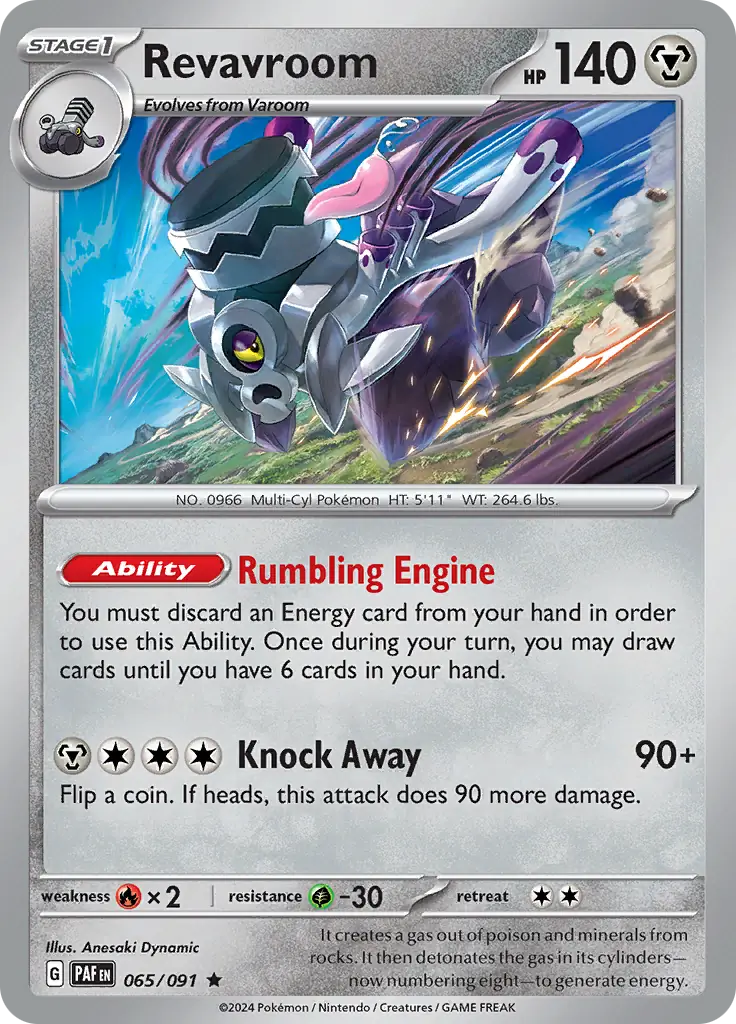 Revavroom Pokemon card from Paldean Fates