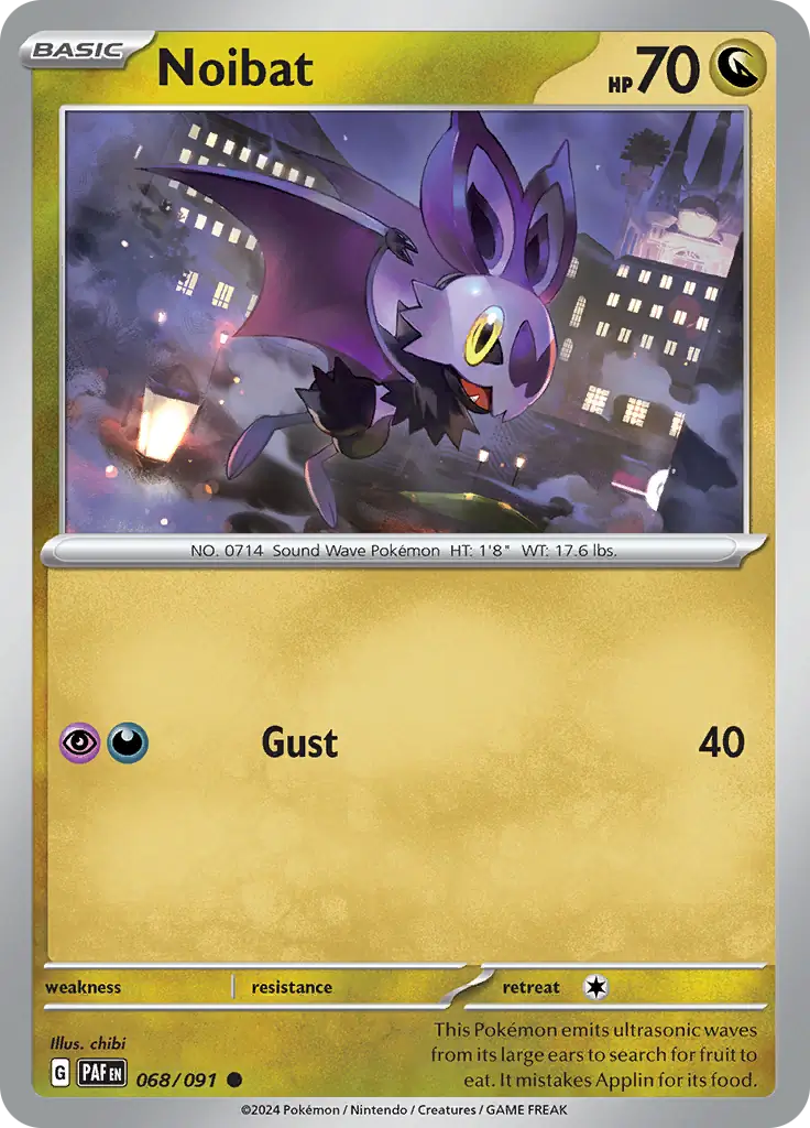 Noibat Pokemon card from Paldean Fates