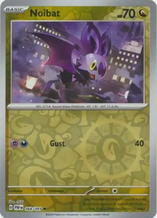 Noibat Reverse Holo Pokemon card from Paldean Fates