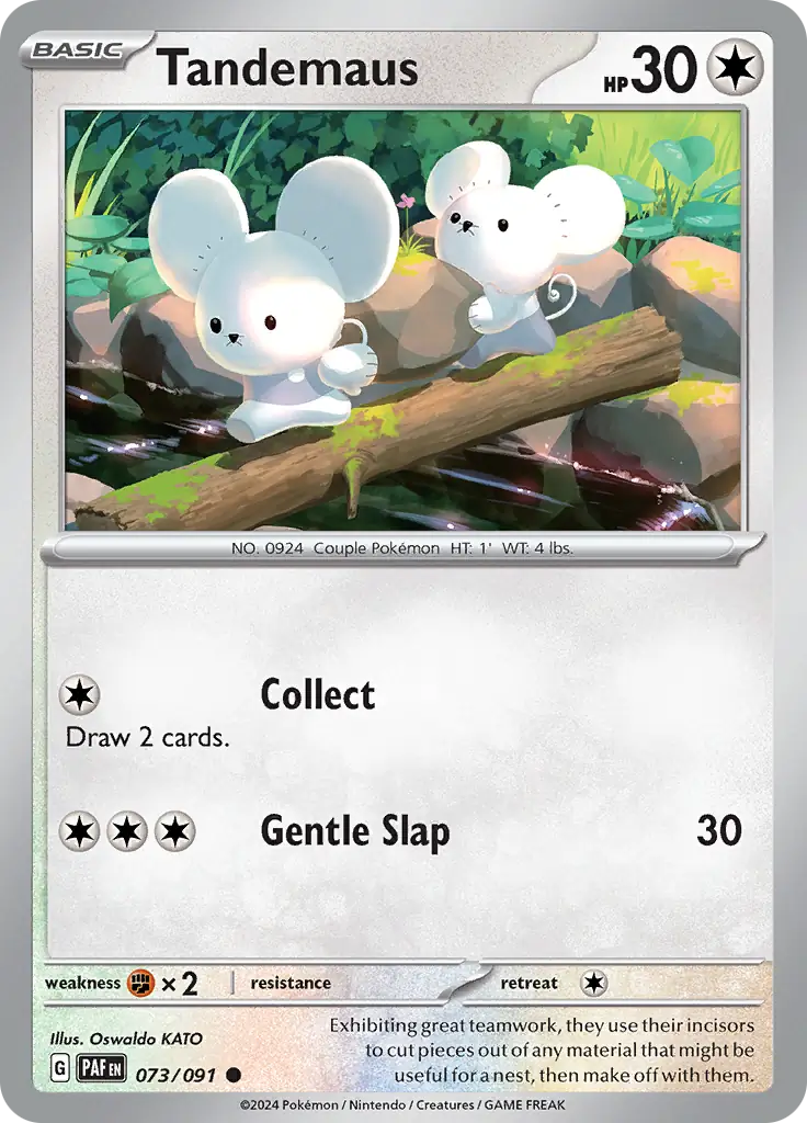 Tandemaus Pokemon card from Paldean Fates
