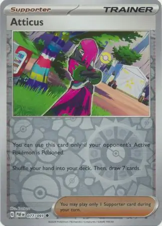 Atticus Reverse Holo Pokemon card from Paldean Fates