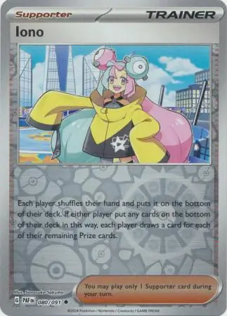 Iono Reverse Holo Pokemon card from Paldean Fates