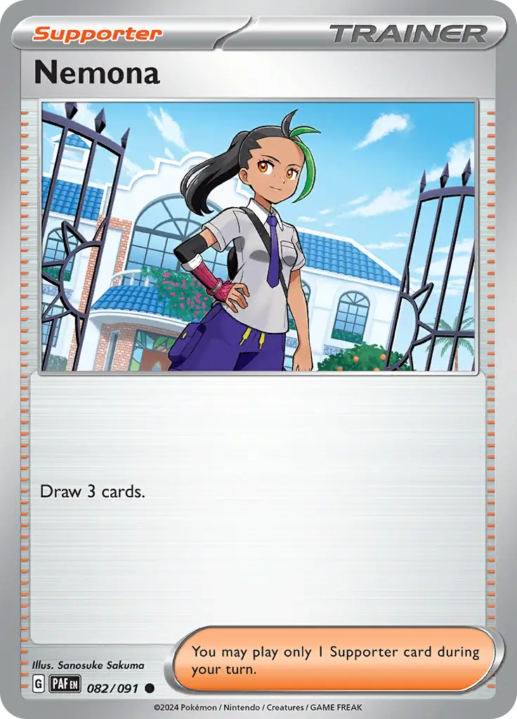 Nemona Pokemon card from Paldean Fates