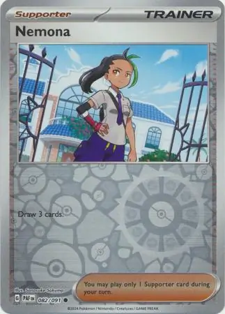 Nemona Reverse Holo Pokemon card from Paldean Fates