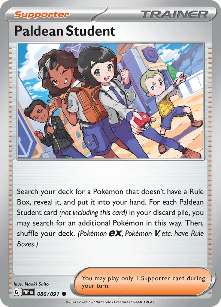 Paldean Student Pokemon card from Paldean Fates
