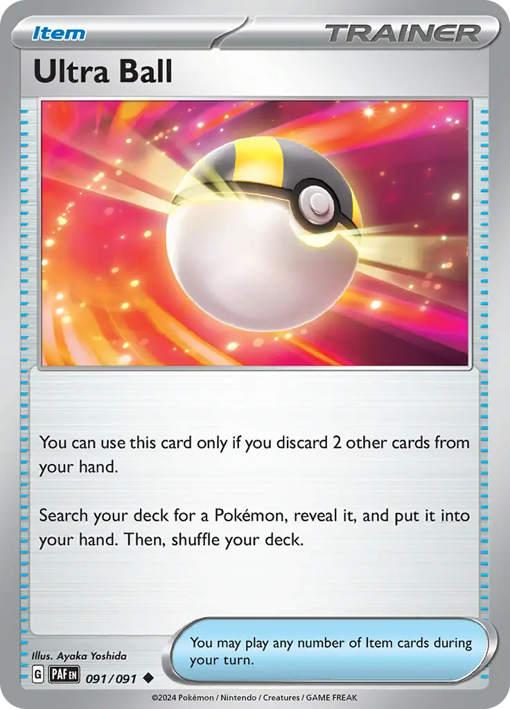 Ultra Ball Pokemon card from Paldean Fates