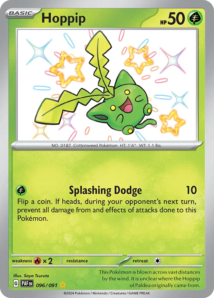 Hoppip Pokemon card from Paldean Fates