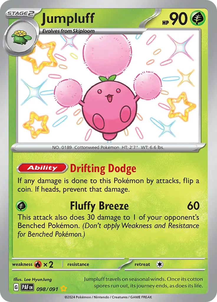 Jumpluff Pokemon card from Paldean Fates