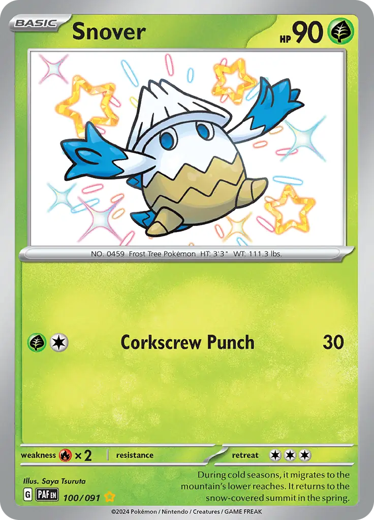 Snover Pokemon card from Paldean Fates