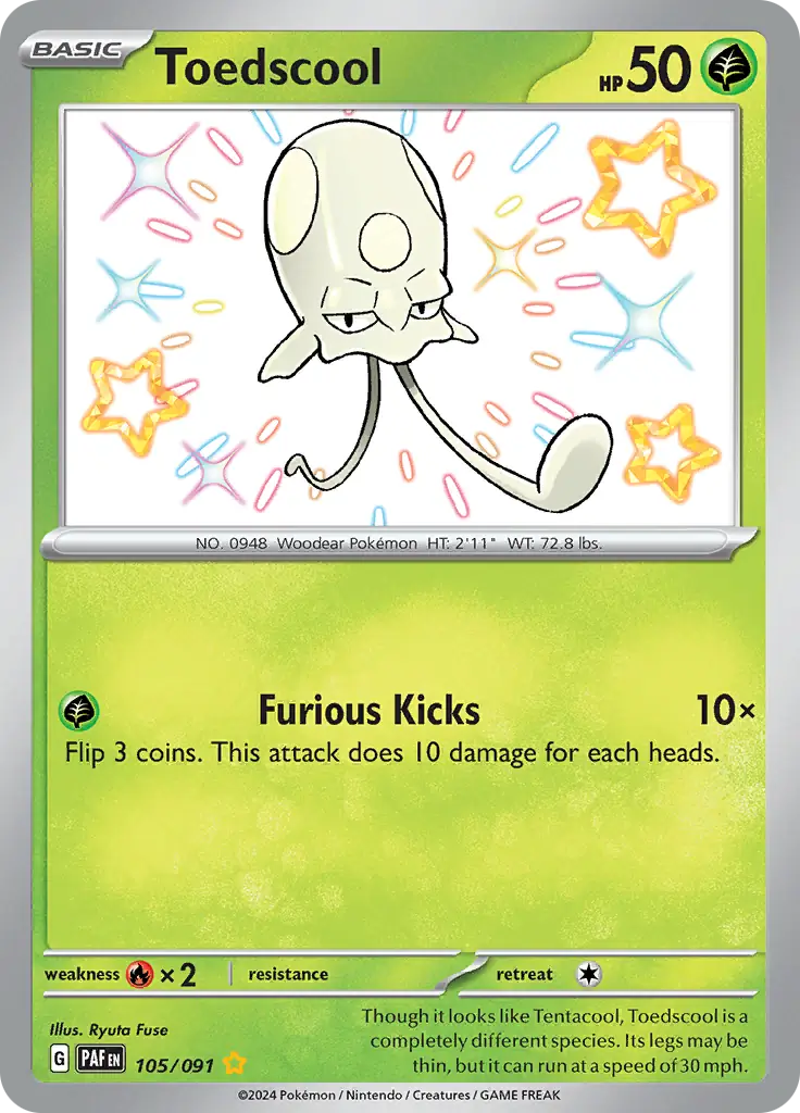 Toedscool Pokemon card from Paldean Fates