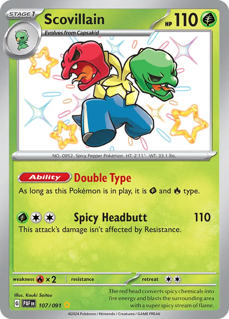 Scovillain Pokemon card from Paldean Fates