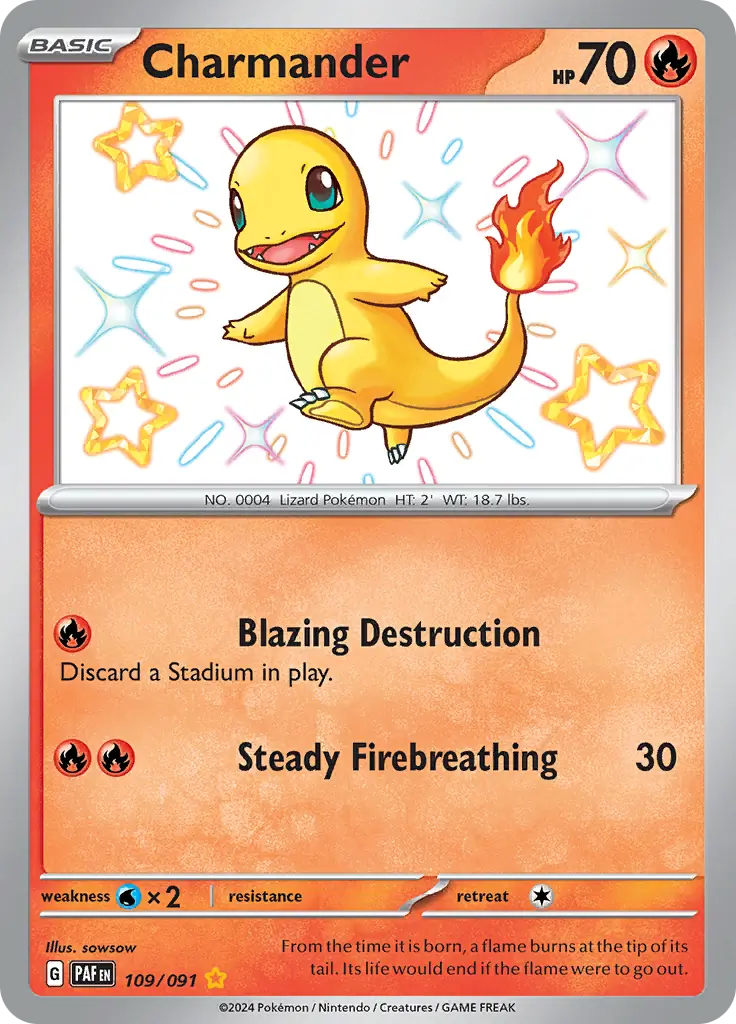 Charmander Pokemon card from Paldean Fates