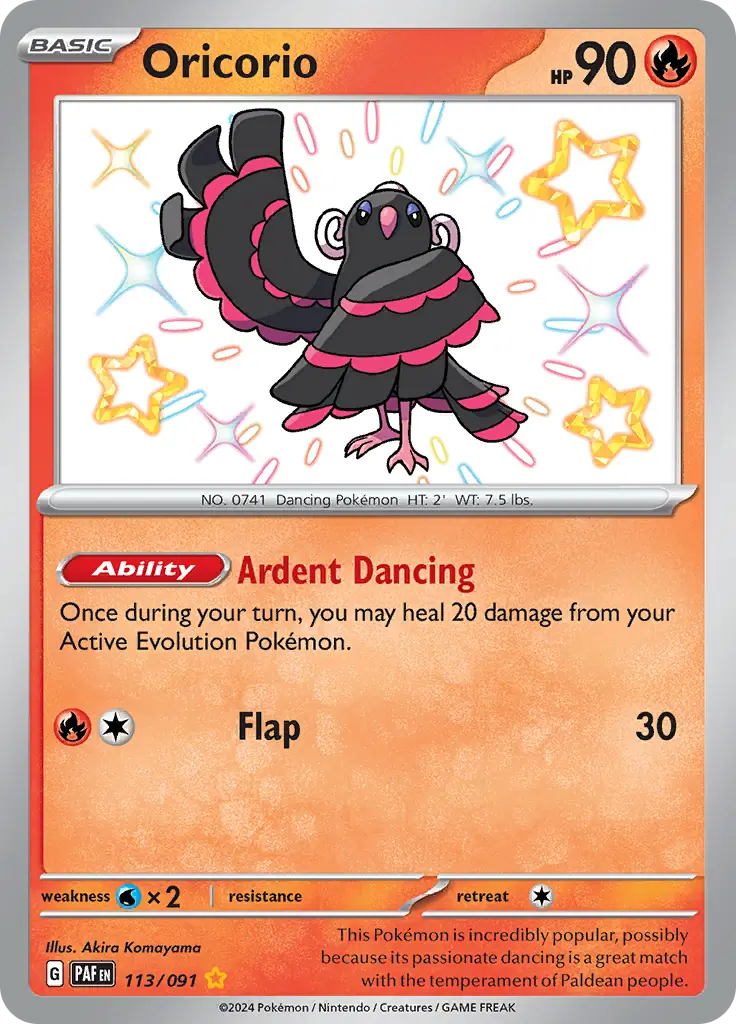 Oricorio Pokemon card from Paldean Fates