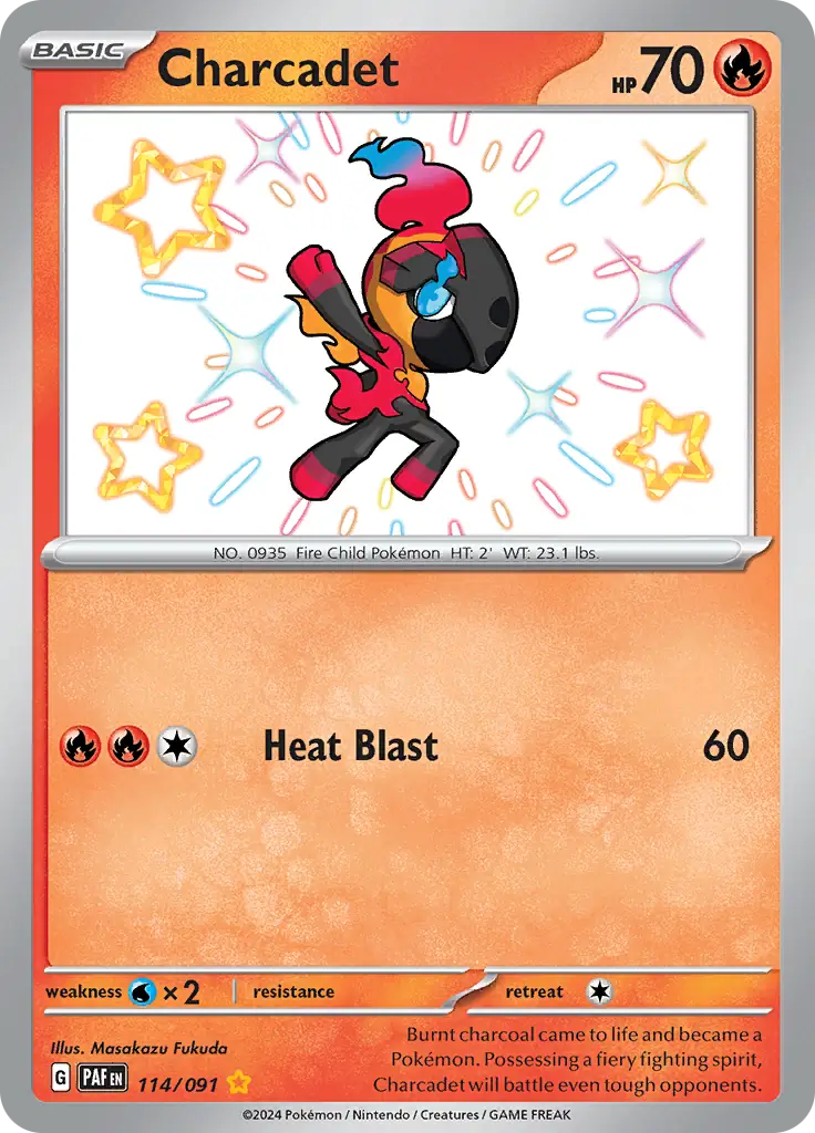 Charcadet Pokemon card from Paldean Fates
