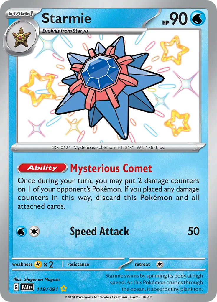 Starmie Pokemon card from Paldean Fates