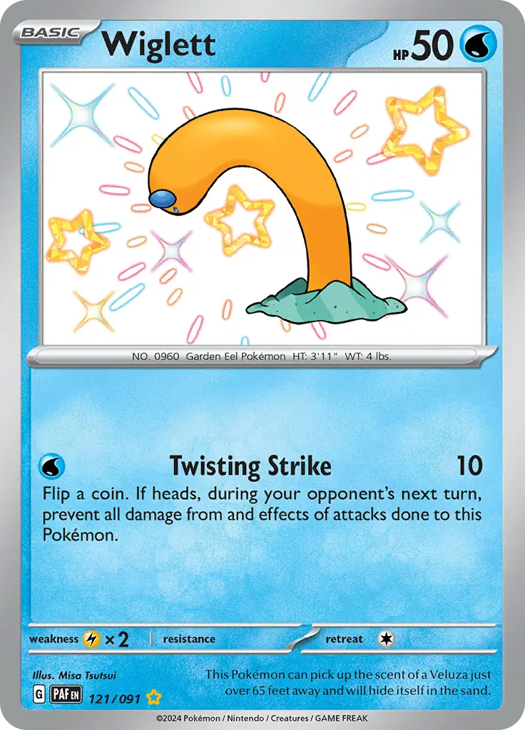 Wiglett Pokemon card from Paldean Fates