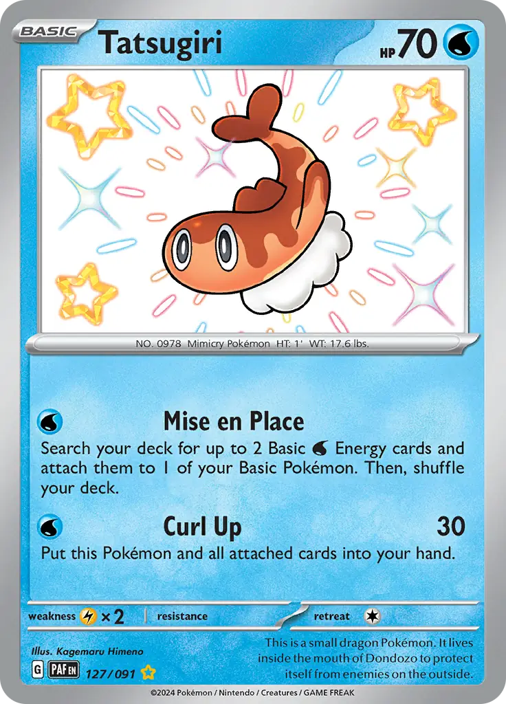 Tatsugiri Pokemon card from Paldean Fates