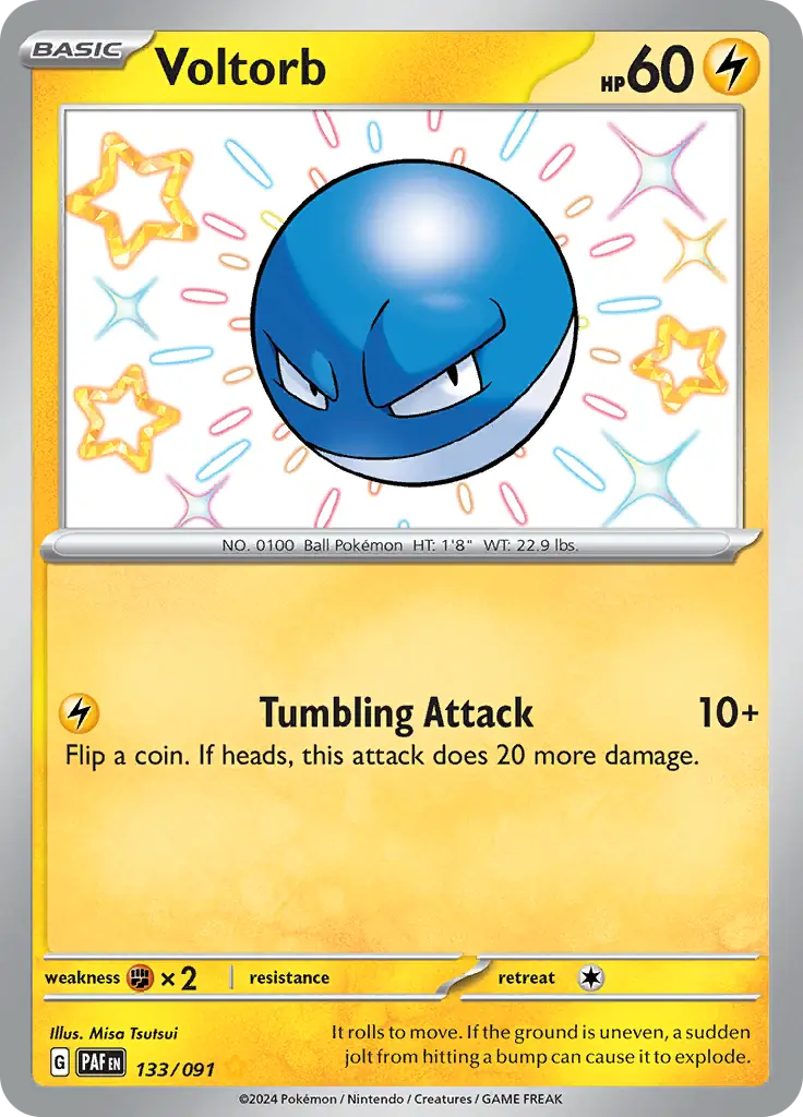Voltorb Pokemon card from Paldean Fates