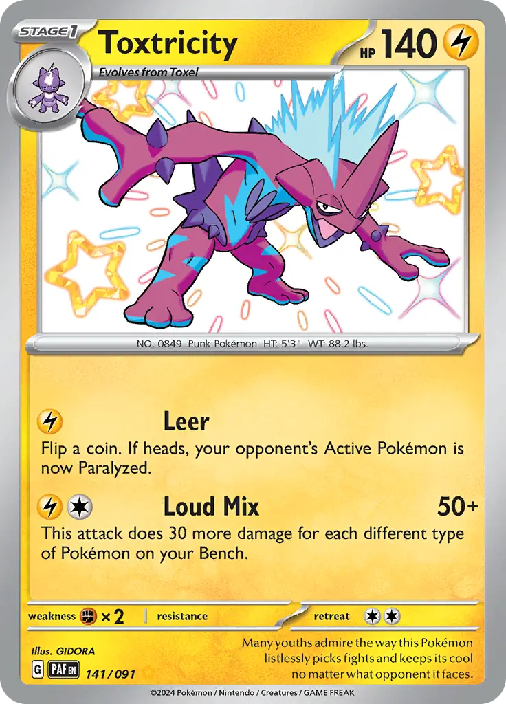 Toxtricity Pokemon card from Paldean Fates
