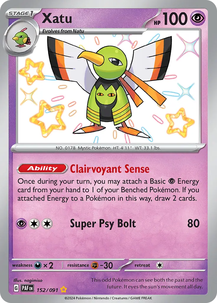 Xatu Pokemon card from Paldean Fates