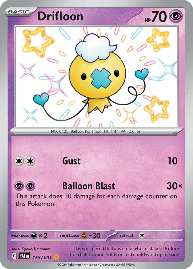 Drifloon Pokemon card from Paldean Fates