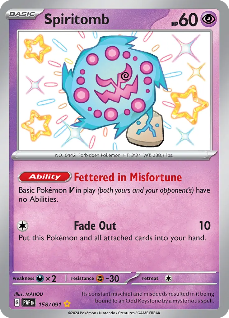 Spiritomb Pokemon card from Paldean Fates